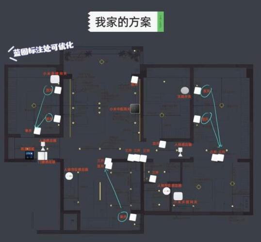 卧室床头壁灯水电定位标记示意图