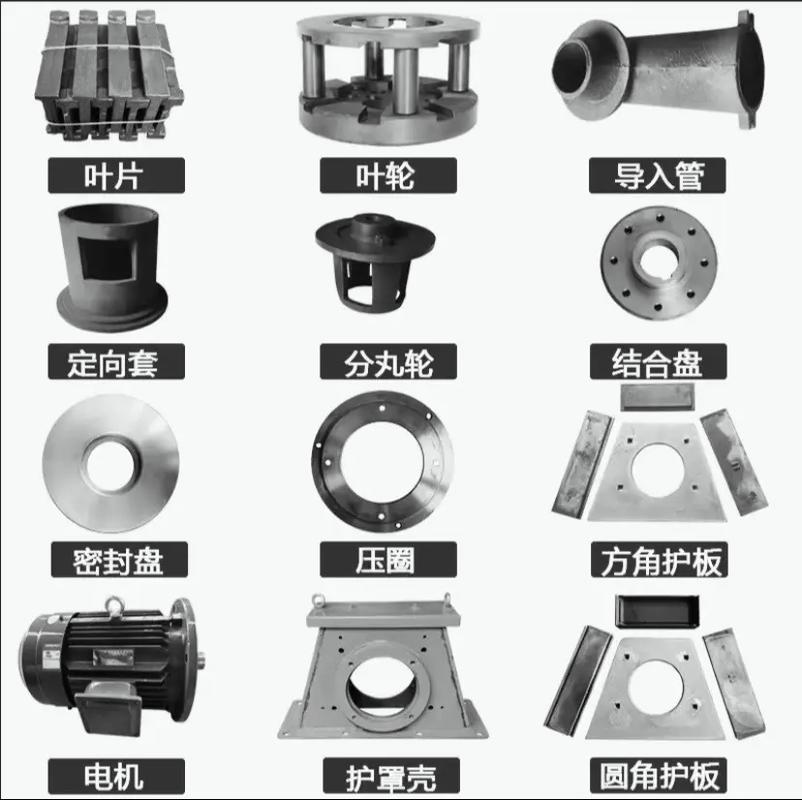 抛丸机内部劣质配件对比图