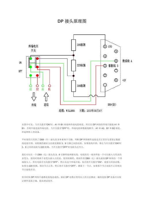 Profibus DP从站终端电阻接线示意图