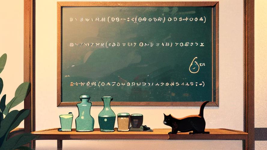 黑板上写满数学公式的昏暗房间