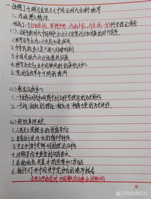 二战考生考研政治复习计划手写笔记