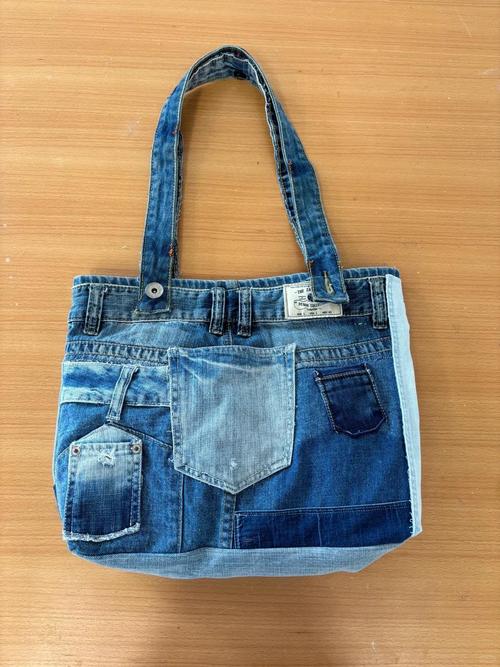 旧牛仔裤改造环保购物袋成品实拍