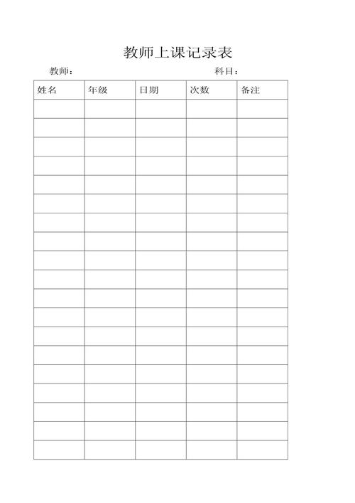 小学教师课堂学生进步成长记录表