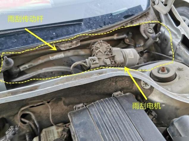 汽车雨刮电机齿轮安装对位标记示意图