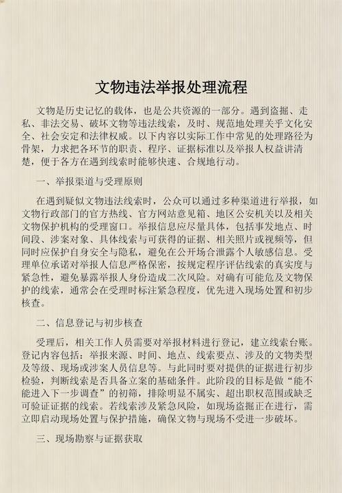 全国文物违法举报流程指南图