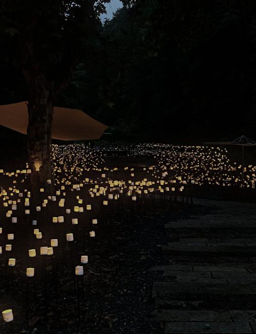 三宝村溪边帐篷夜景