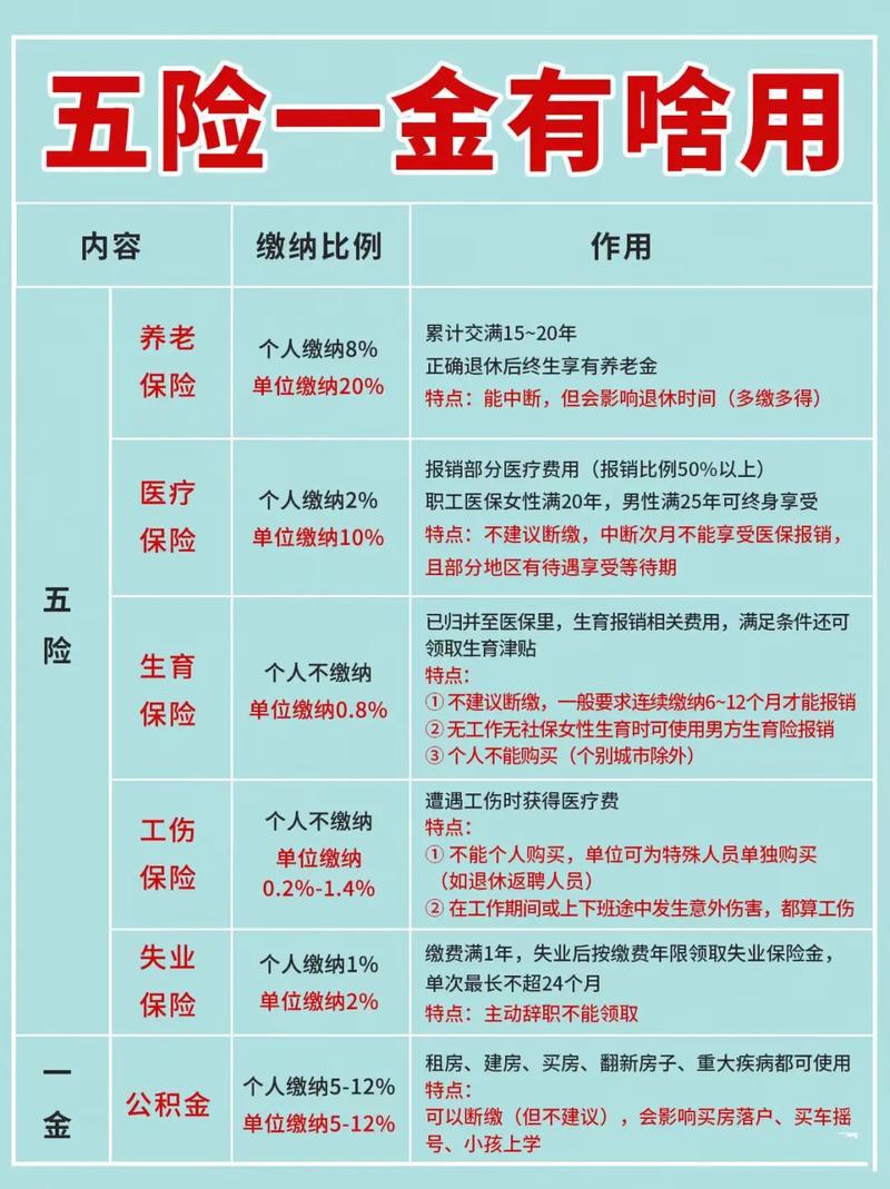 劳动法社保五险一金权益图