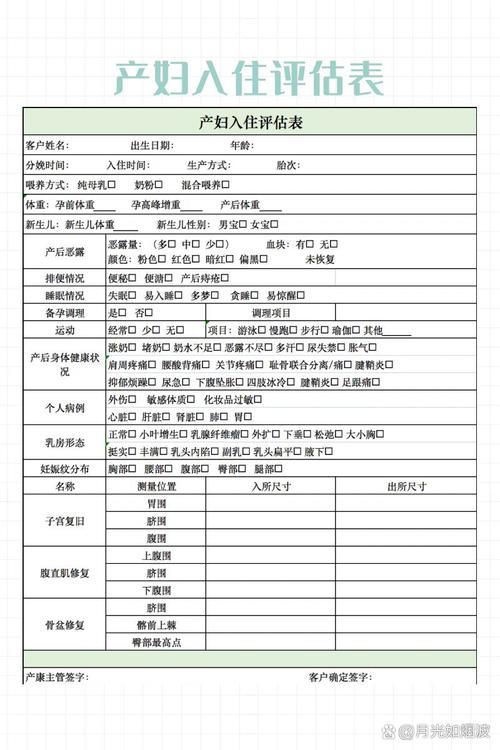 产后42天复查运动评估记录表