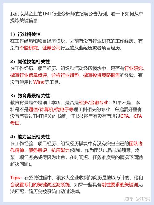 求职岗位JD关键词拆解图