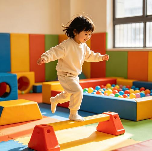 幼儿家庭感统小游戏实拍场景
