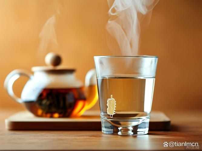 一杯浓茶旁边放着一杯清水对比