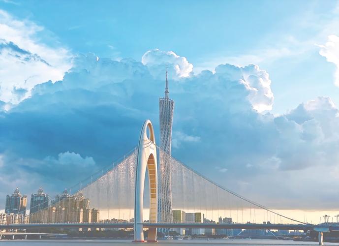 广州塔猎德大桥对角线构图