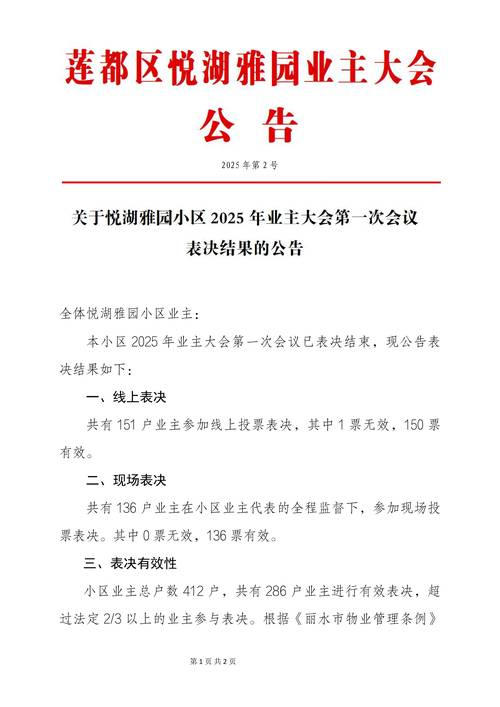 小区公告栏业主大会决议公示照片
