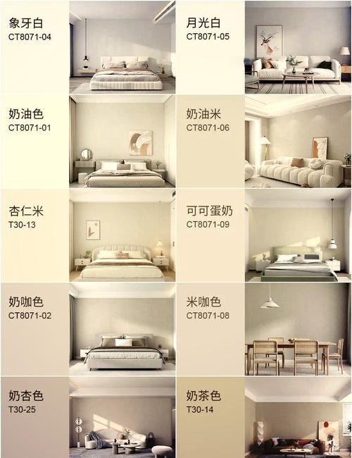 RAL色卡不同面积墙面选色效果对比图