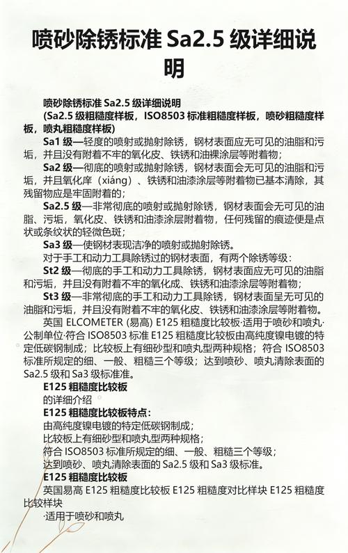 喷砂除锈Sa2.5级表面粗糙度对比