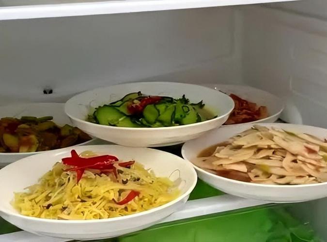 分小份装保鲜盒的剩菜冷藏摆放实拍图