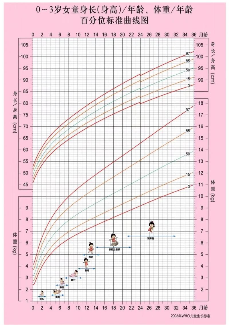 世界卫生组织0-2岁男孩身长体重生长标准百分位曲线图