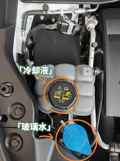 汽车防冻液副水壶冷车热车液面对比图