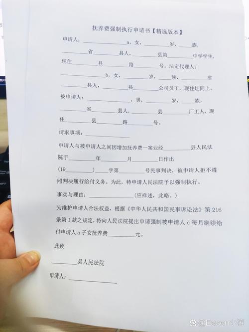 抚养费强制执行财产报告令申请书样本