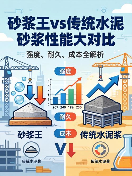 砂浆王与水泥砂浆对比实验效果图
