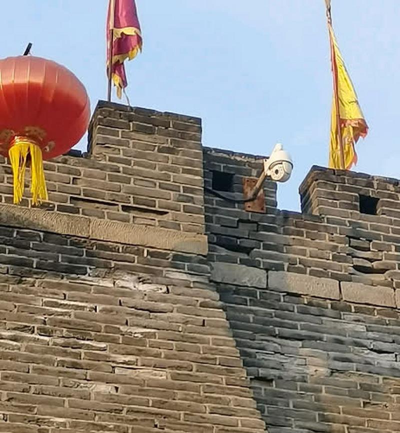 古城墙文保区域高清监控摄像头实拍
