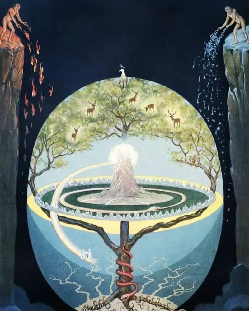 北欧神话奥丁倒吊世界树追求智慧插图