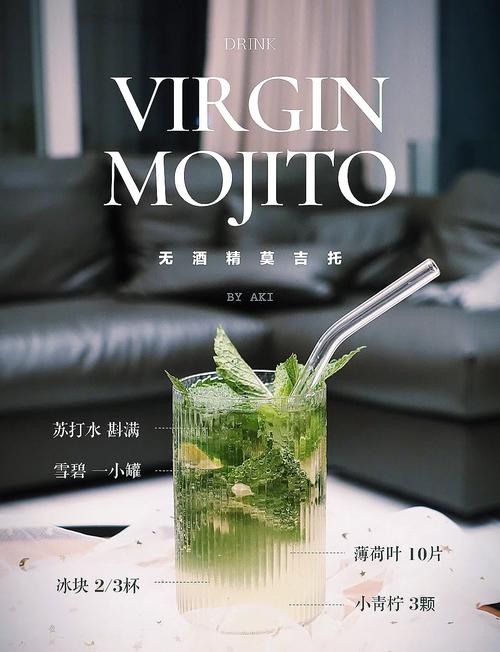 调制莫吉托步骤 按压薄荷 加冰块苏打水
