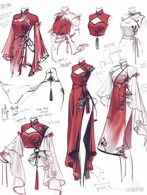 原创手绘汉服服装设计手稿
