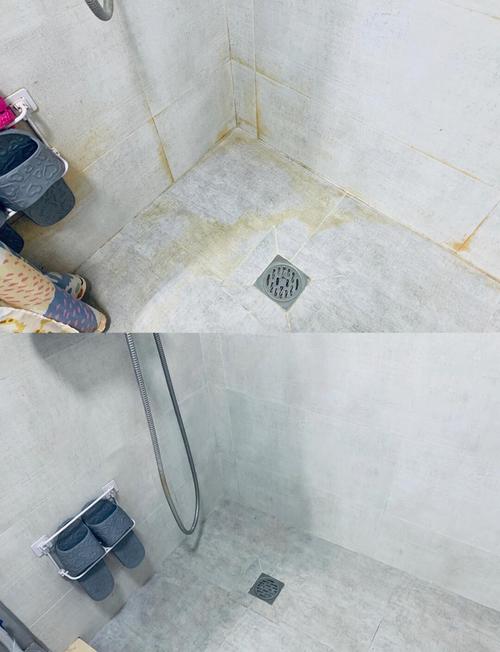 卫生间发霉浴帘清洁对比实拍图