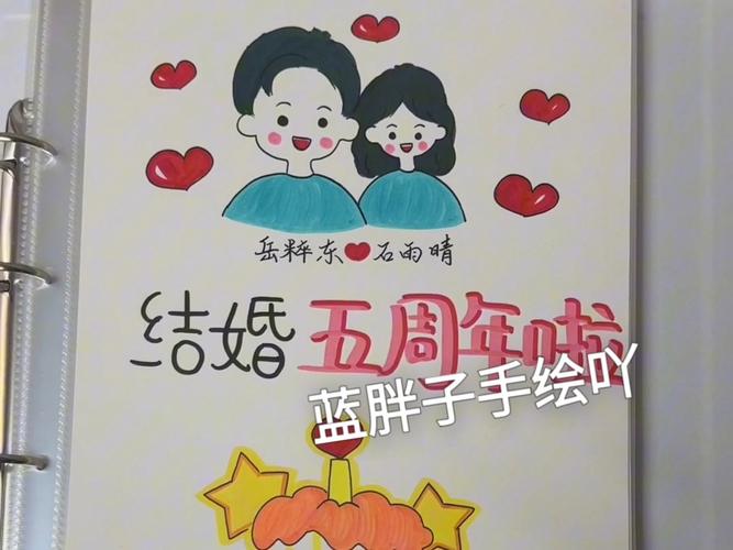 结婚周年纪念手绘合影礼物
