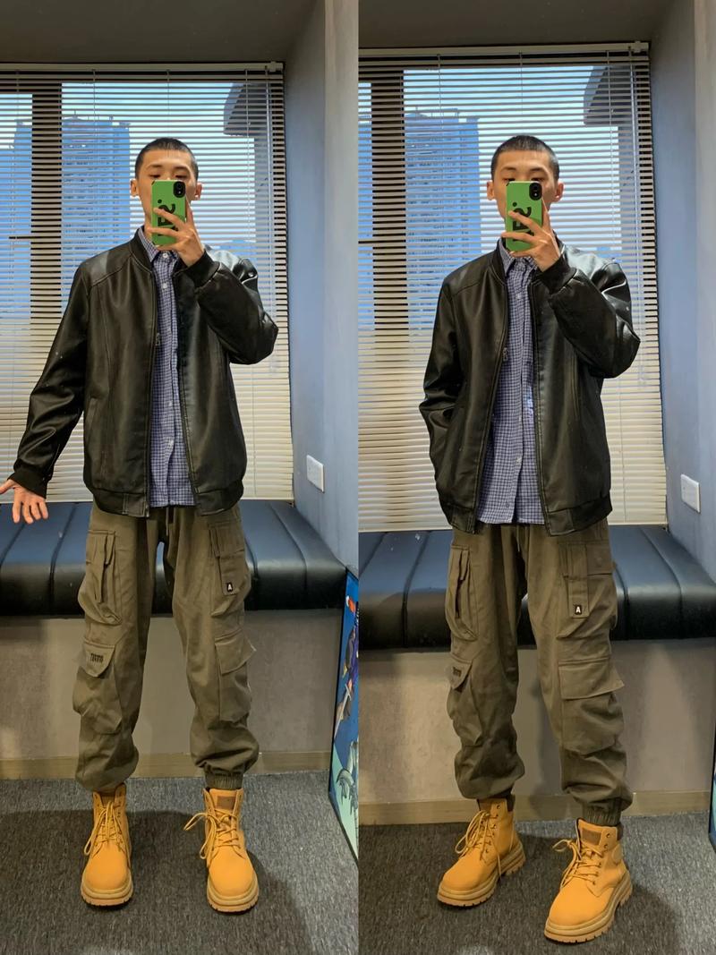 男生清爽工装复古穿搭