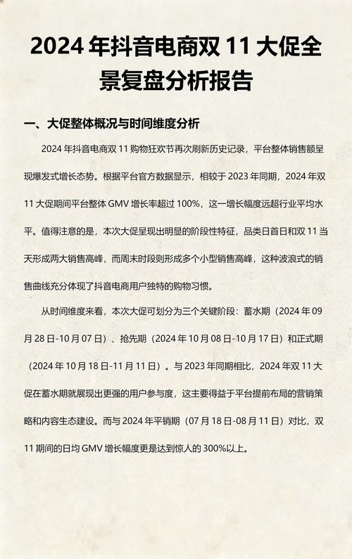 电商大促复盘分析报告的实体打印稿