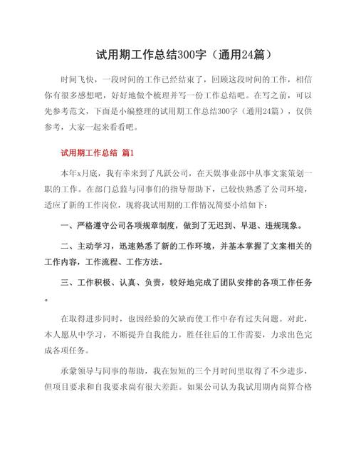 应届生试用期每周工作小结示例