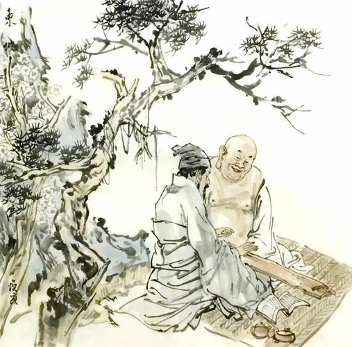 国画创作者临摹网络照片创作场景