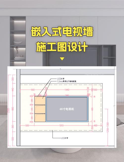 嵌入式电视墙预留尺寸施工图