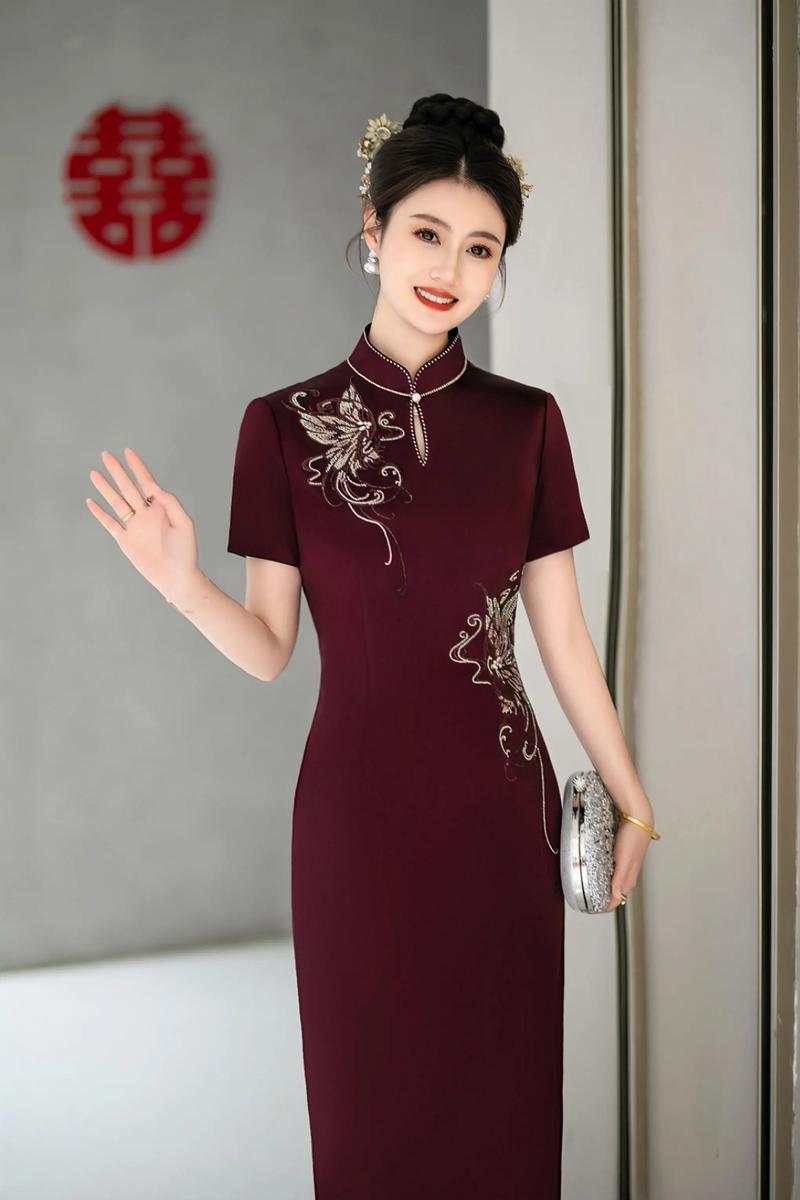 妈妈婚礼妆容发型搭配旗袍