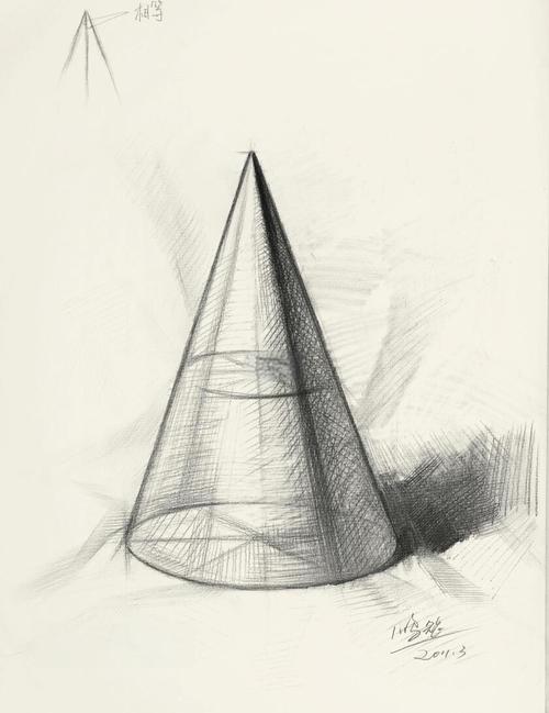 美术生专用可塑橡皮捏成锥形擦素描高光过程图