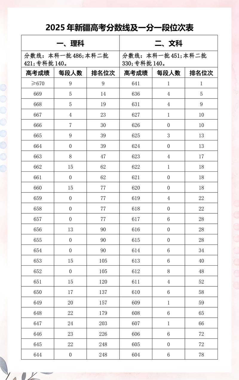 高中升学志愿填报分数位次对照表