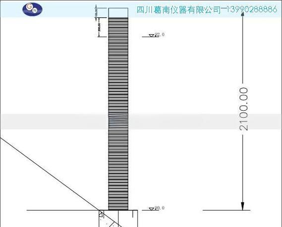 闭水试验水位高度测量靠尺和记号笔标记图