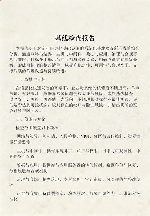 网络安全基线扫描报告条目明细截图