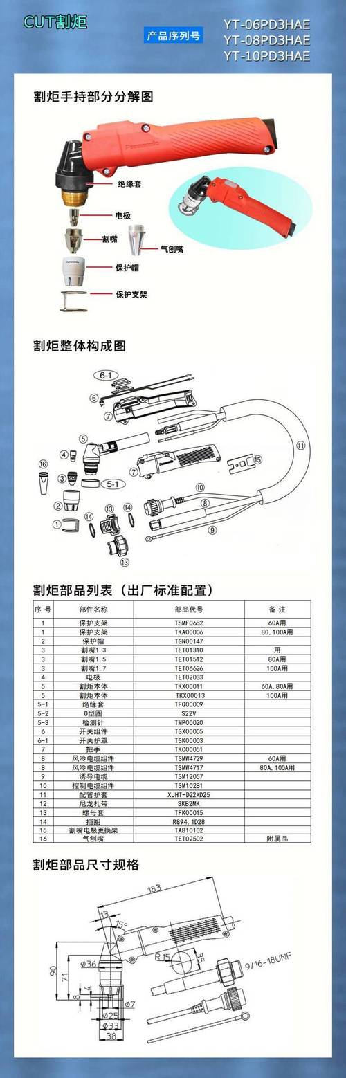 等离子切割机割炬结构示意图