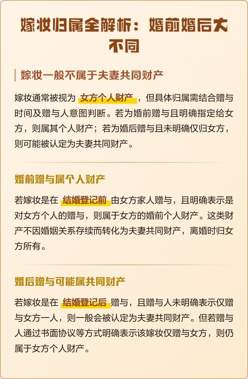 婚前婚后嫁妆归属认定对比图