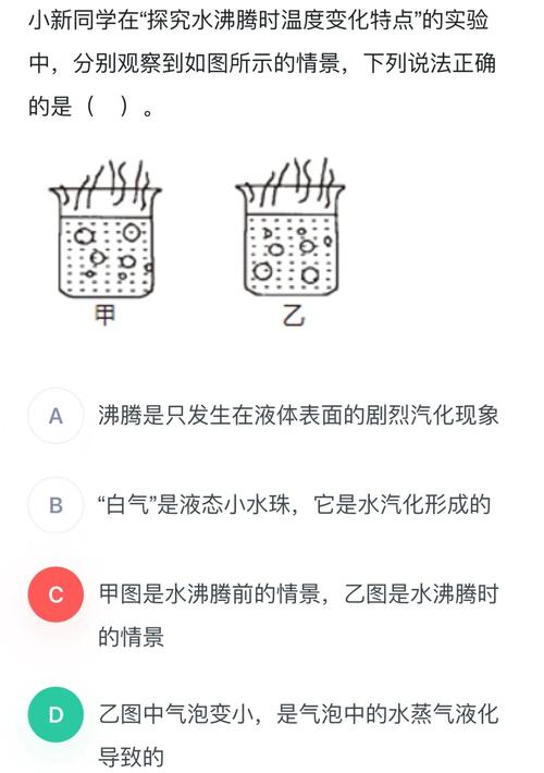 标准大气压下水沸腾前后气泡变化图
