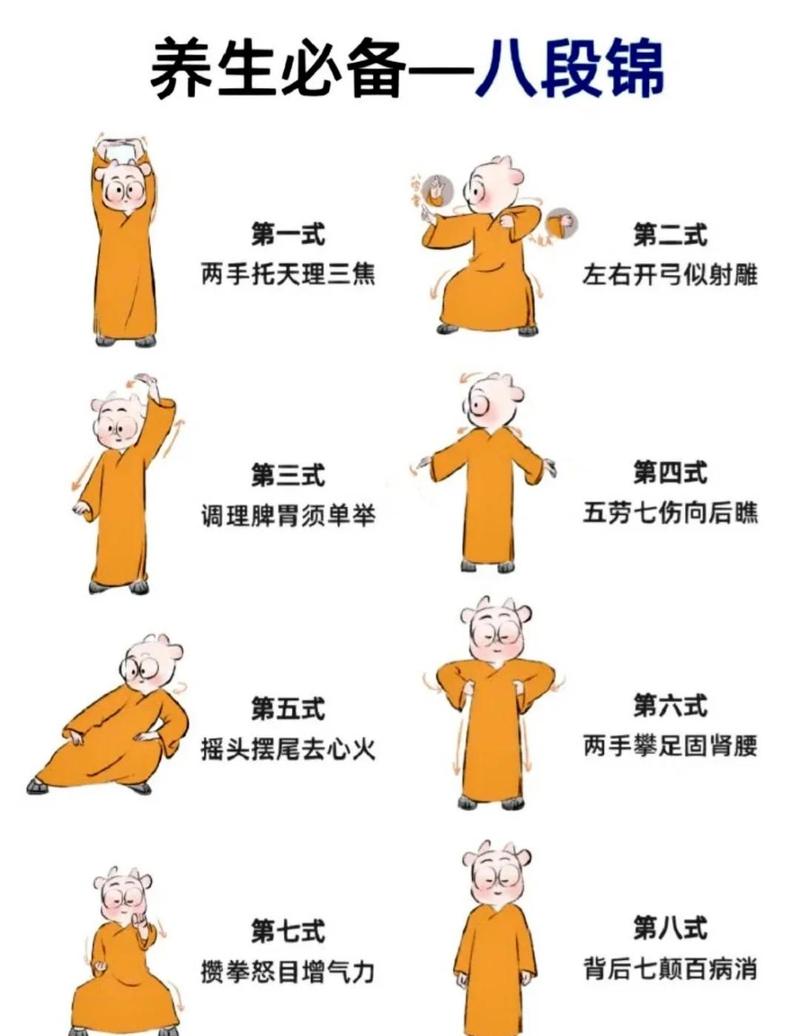 适合易感冒人群的温和八段锦动作示范图