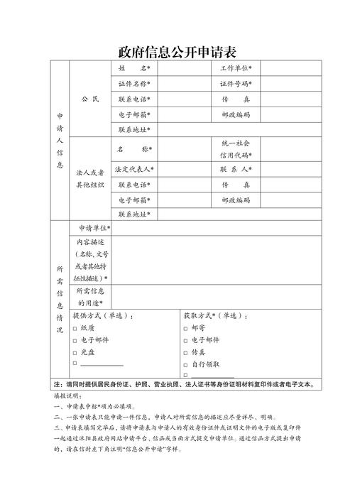 政府信息公开申请书面回执样张