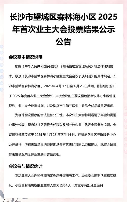 小区公告栏业主大会投票结果通知实拍