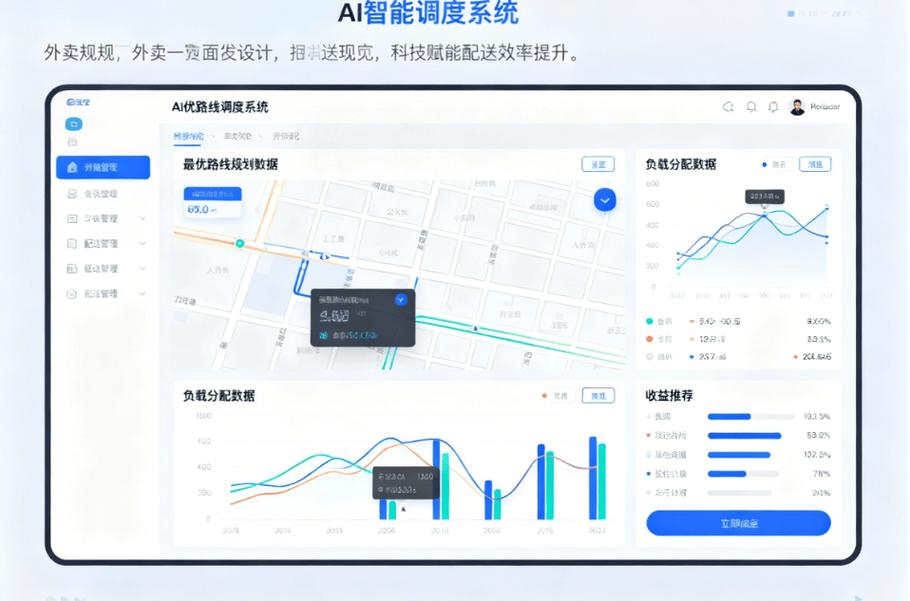 城市配送群体智能路径规划调度界面图
