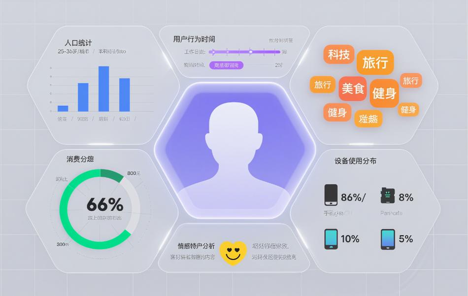 AI智能产品个性化推荐用户画像示意图