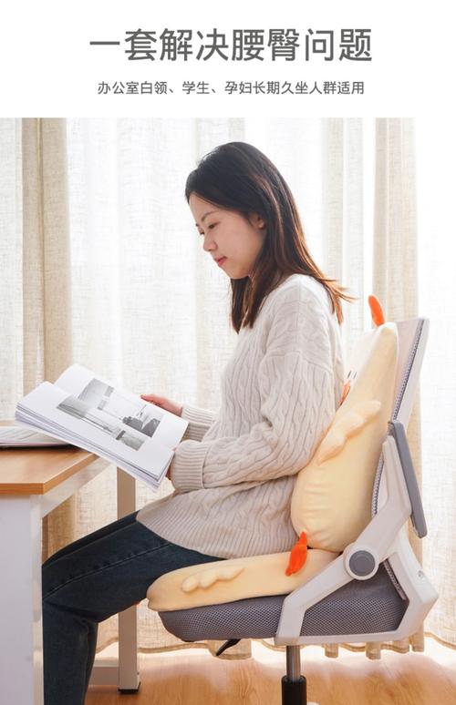 正确坐姿腰部靠垫放置示意图