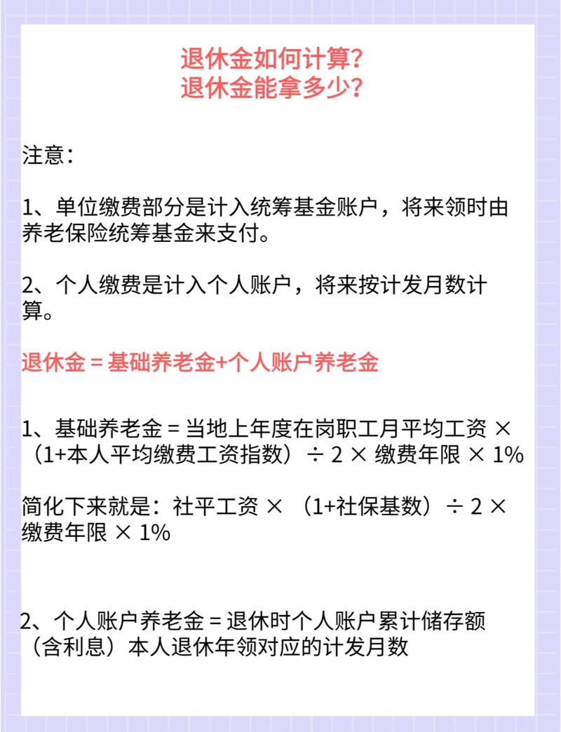 职工养老金计算构成拆解示意图